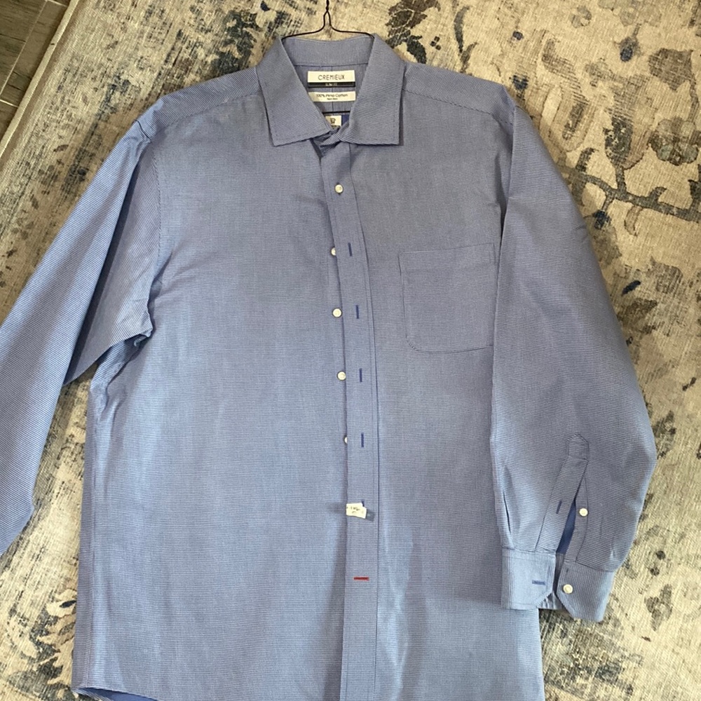 Men’s Cremieux long sleeve dress shirt. Size 17.5/34